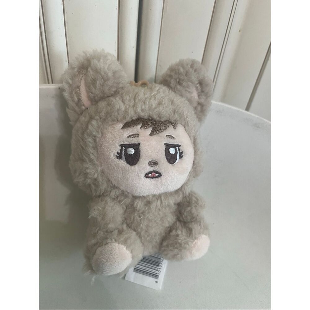 LaBabies Soft Sherpa Labubu Monsters Clip On Plush Toy Stuffed Animal Tan NWOT